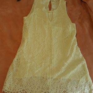 Ivory cream lined midi slip style dress